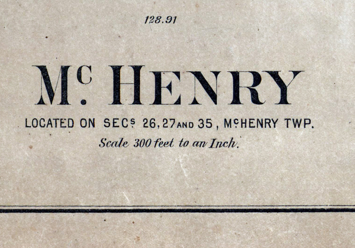 1892 Town Map of McHenry McHenry County Illinois