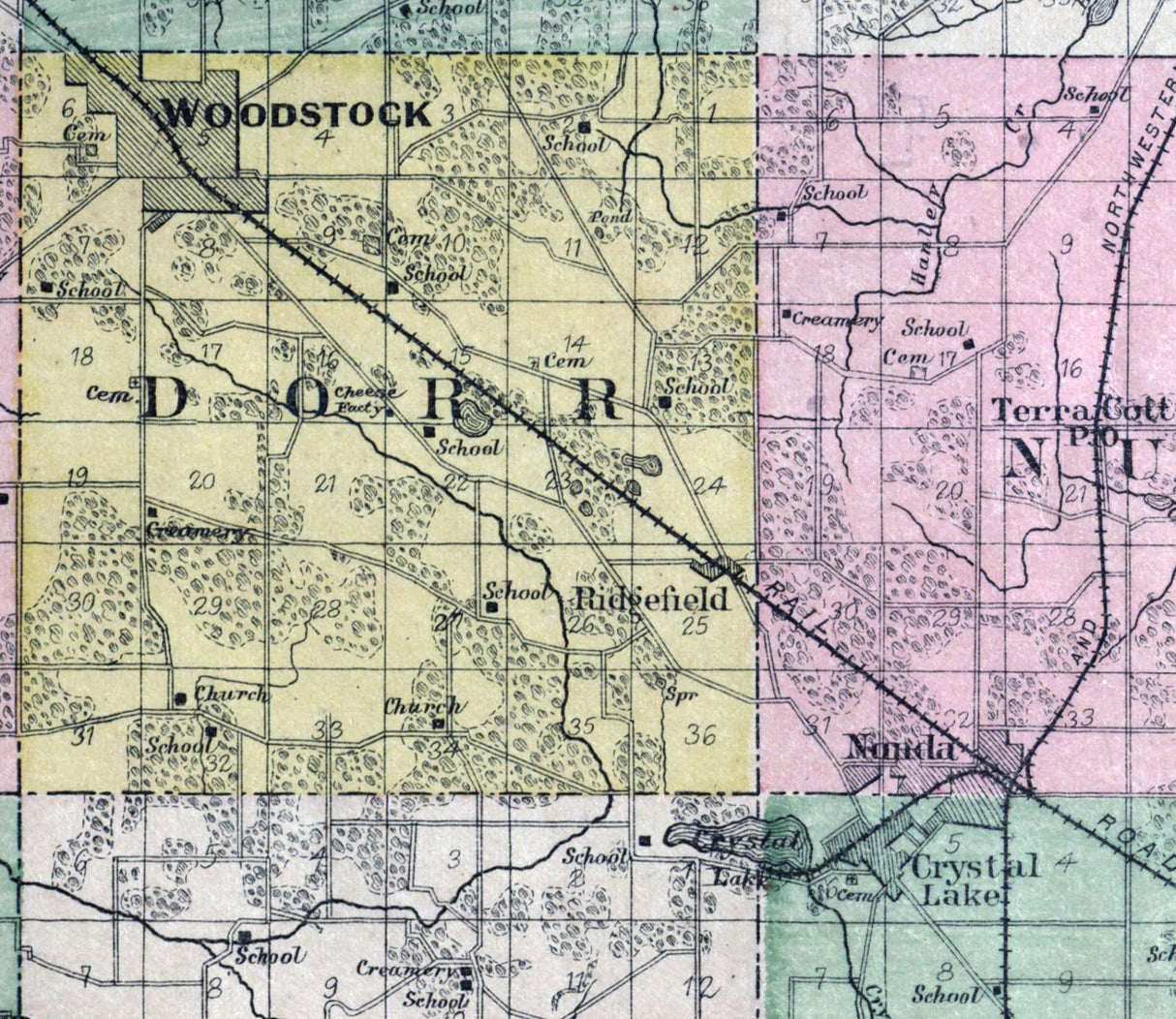 1892 Map of McHenry County Illinois