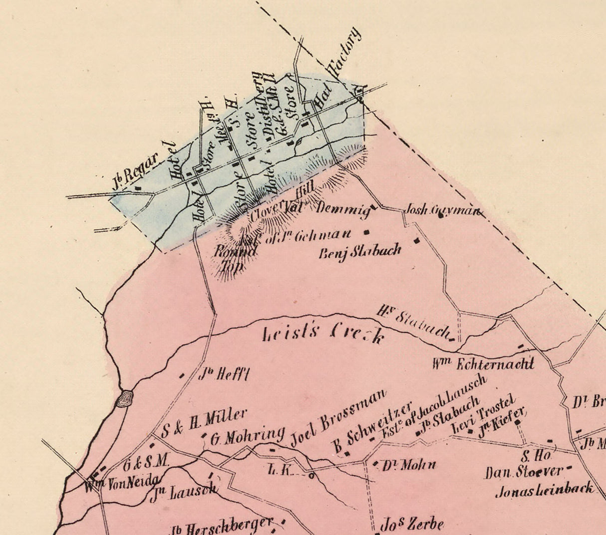 1864 Map of Brecknock Township Lancaster County Pennsylvania