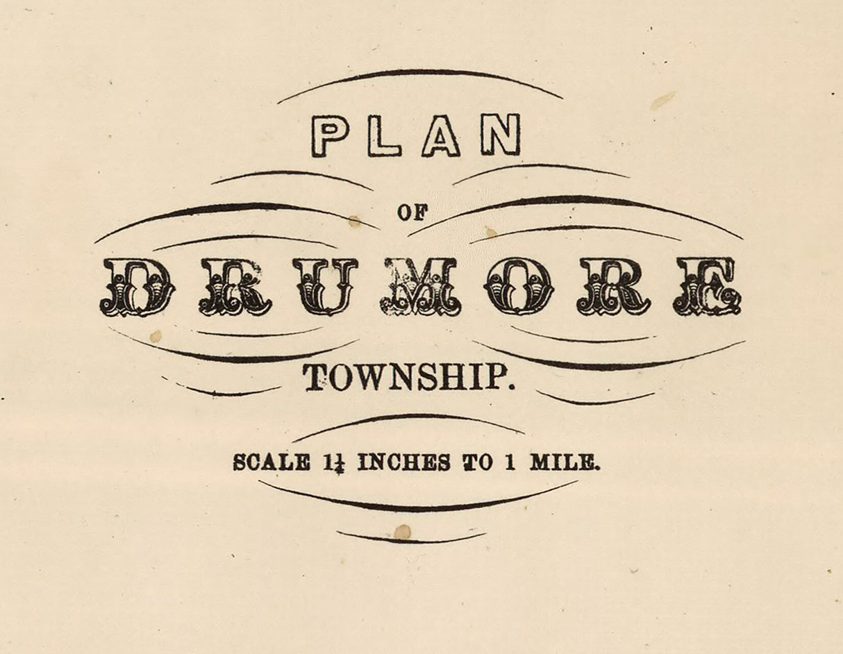 1864 Map of Drumore Township Lancaster County Pennsylvania