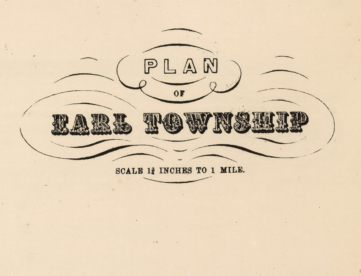 1864 Map of Earl Township Lancaster County Pennsylvania