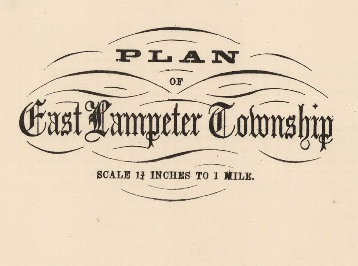 1864 Map of East Lampeter Township Lancaster County Pennsylvania