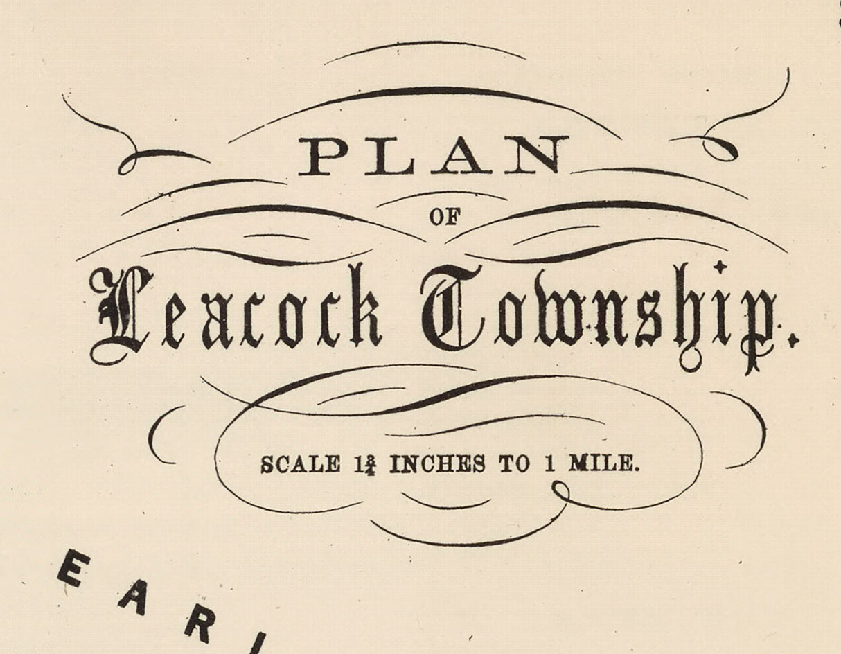 1864 Map of Leacock Township Lancaster County Pennsylvania