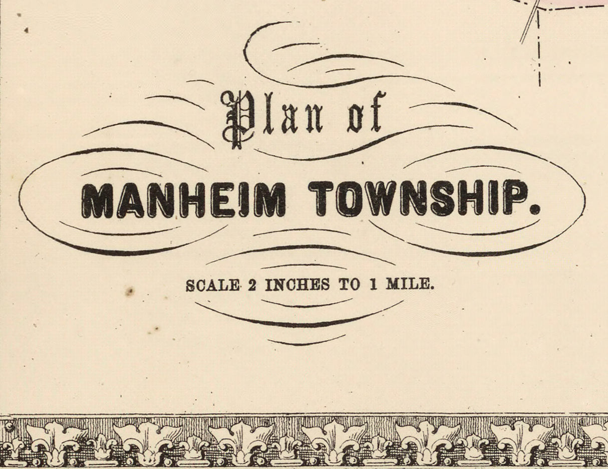 1864 Map of Manheim Township Lancaster County Pennsylvania