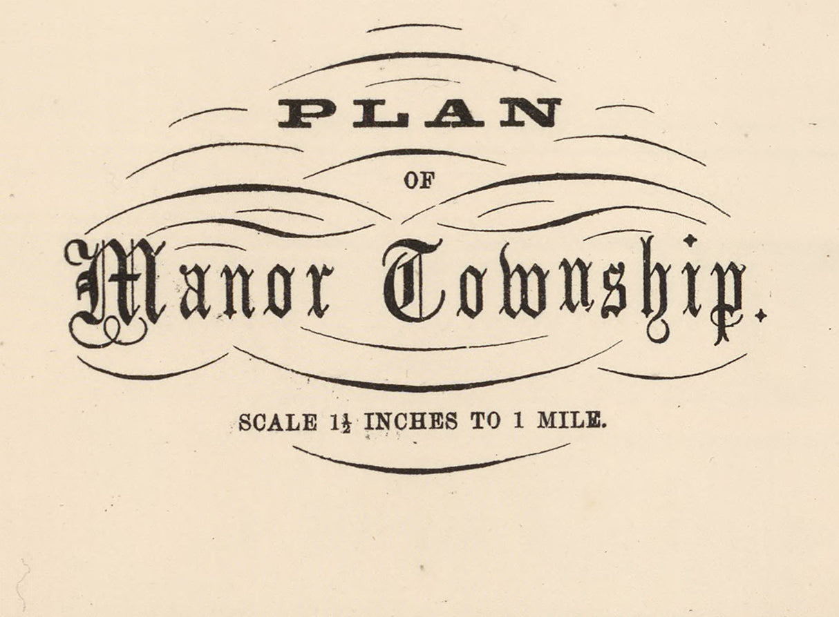 1864 Map of Manor Township Lancaster County Pennsylvania