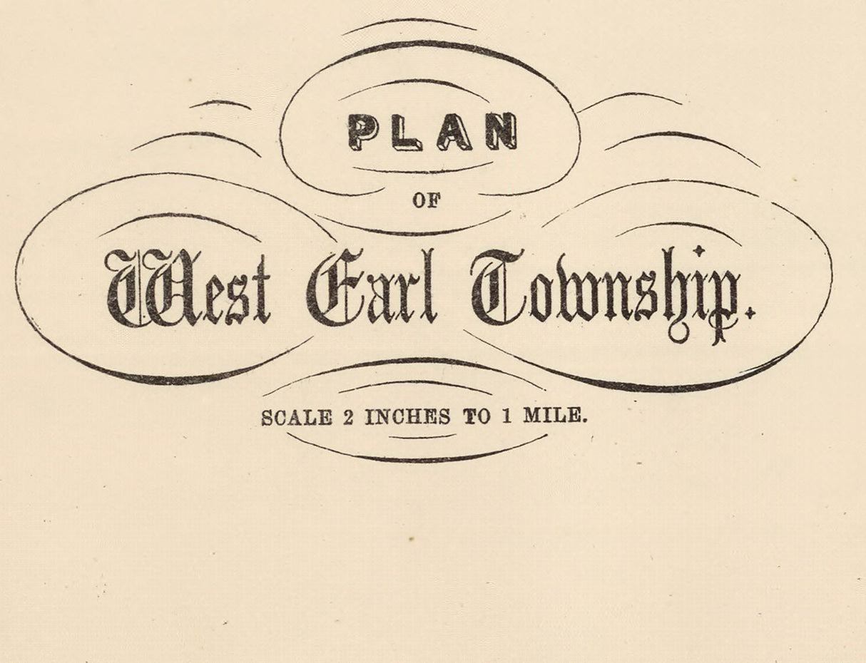 1864 Map of West Earl Township Lancaster County Pennsylvania