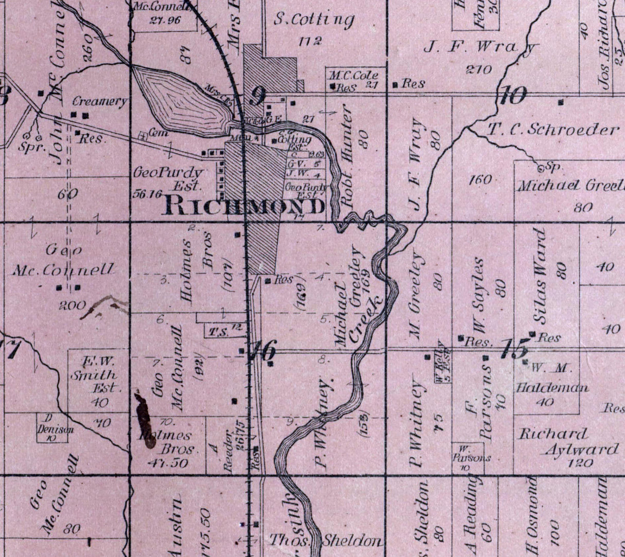 1892 Map of Richmond Township McHenry County Illinois