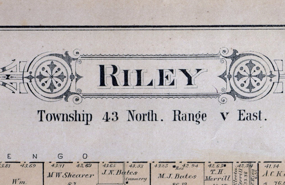 1892 Map of Riley Township McHenry County Illinois