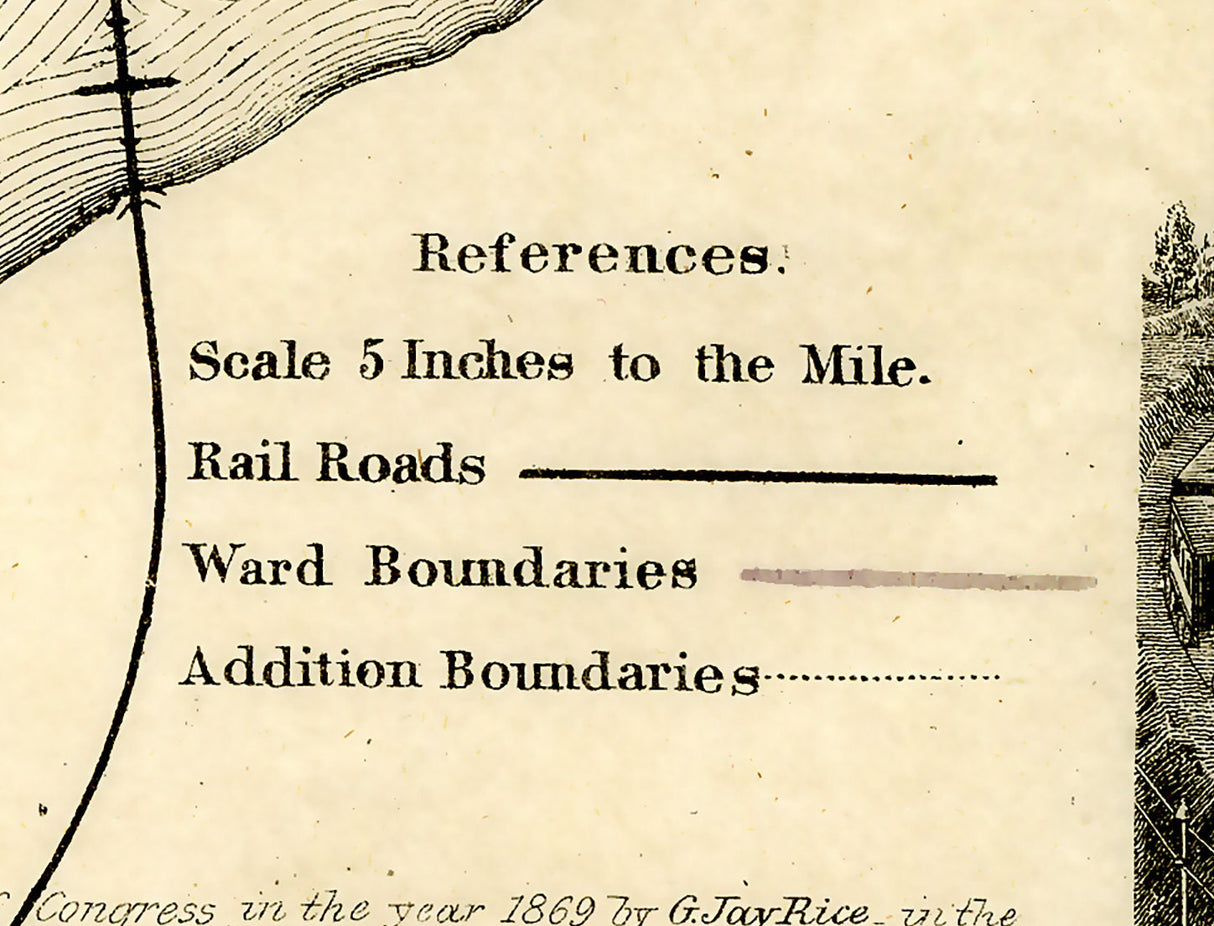 1869 Map of Saint Paul Minnesota