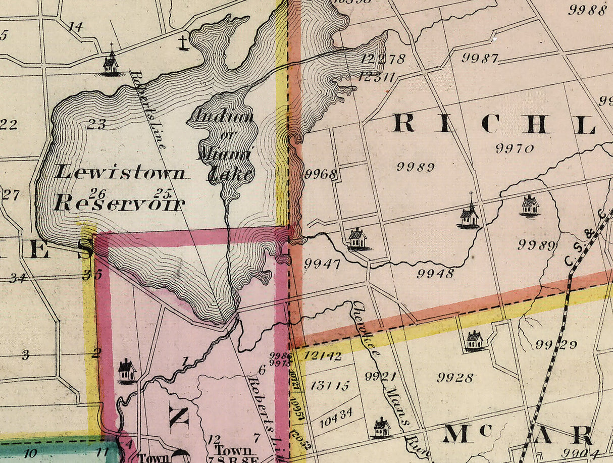 1875 Map of Logan County Ohio