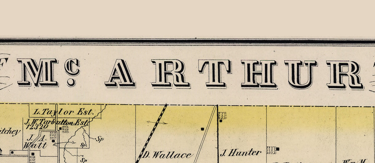 1875 Map of McArthur Township Logan County Ohio