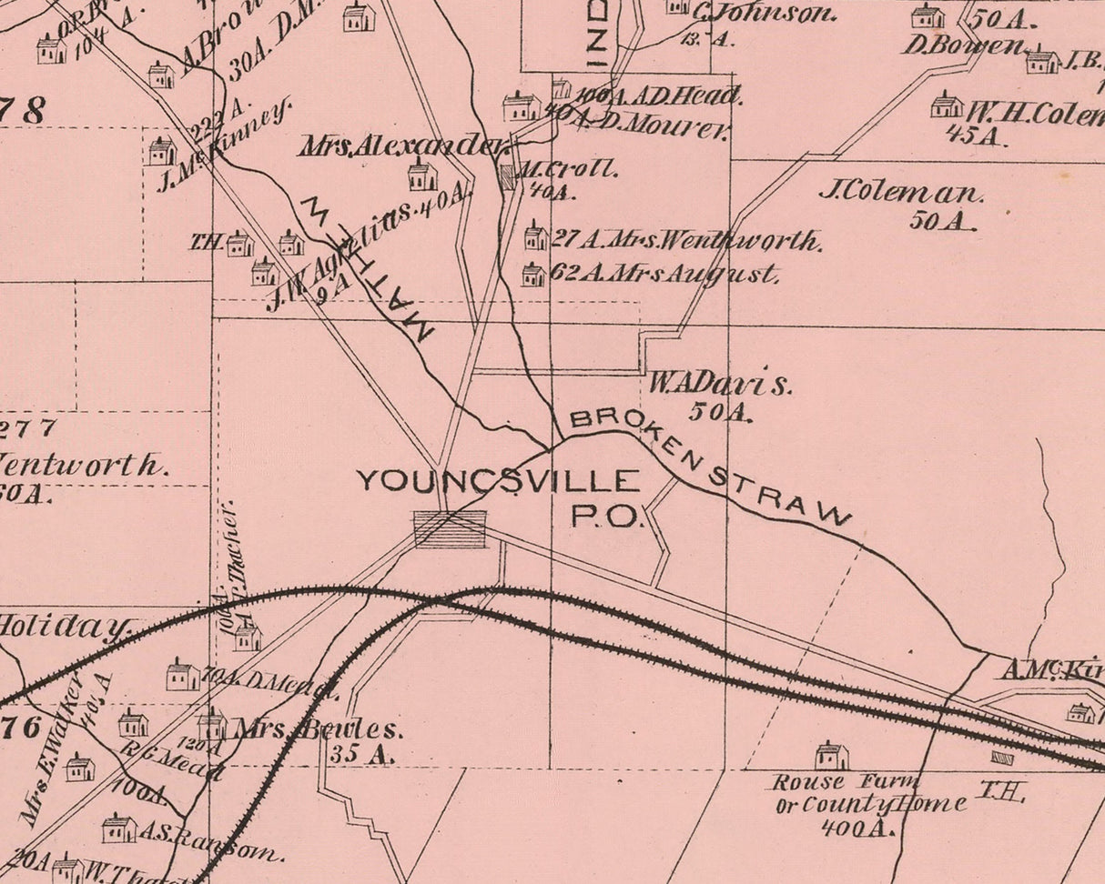 1878 Map of Brokenstraw Township Warren County Pennsylvania