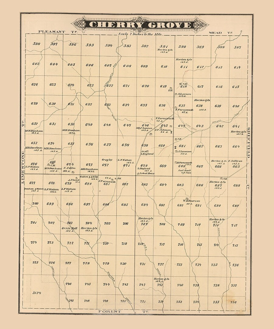 1878 Map of Cherry Grove Township Warren County Pennsylvania