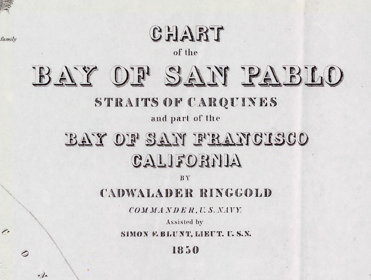 1850 Nautical Chart Bay of San Pablo California San Francisco