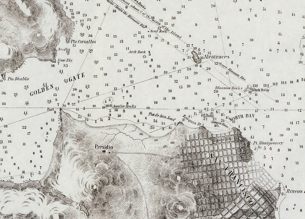 1850 Nautical Chart Bay of San Pablo California San Francisco