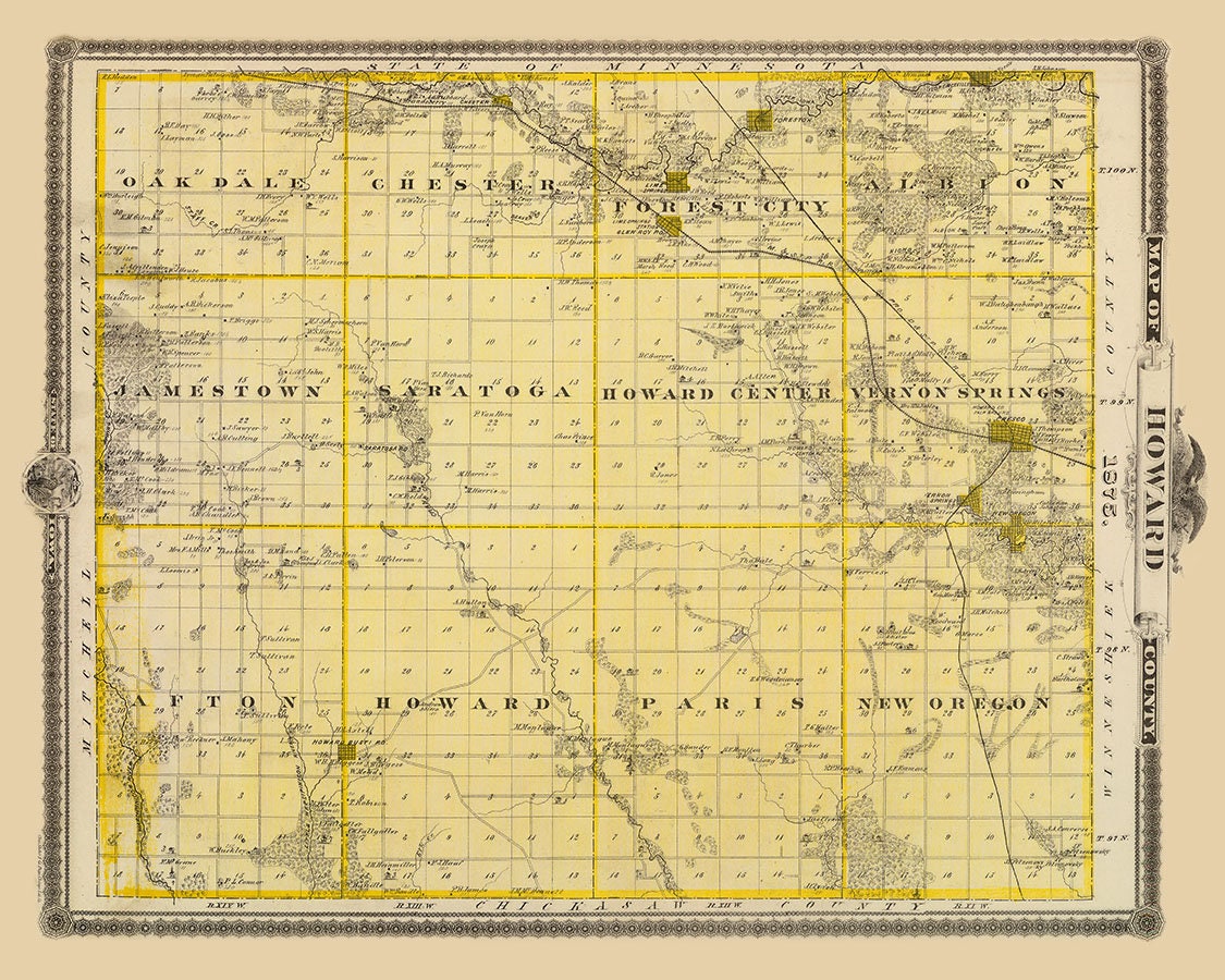 1875 Map of Howard County Iowa
