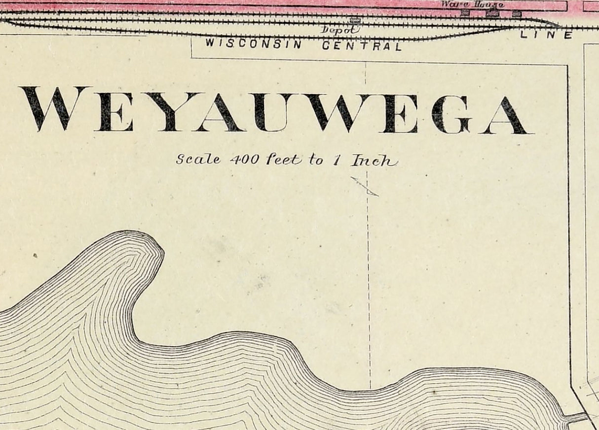 1889 Town Map of Weyauwega Waupaca County Wisconsin