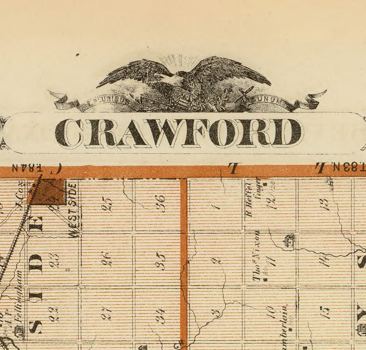 1875 Map of Crawford County Iowa