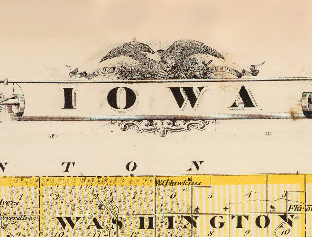 1875 Map of Iowa County Iowa