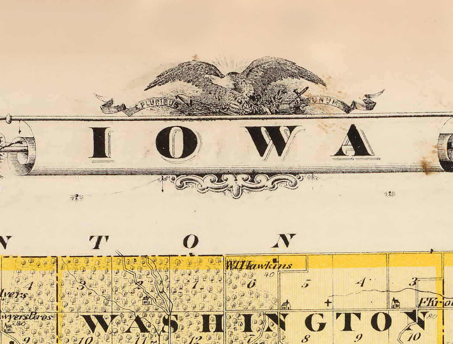 1875 Map of Iowa County Iowa