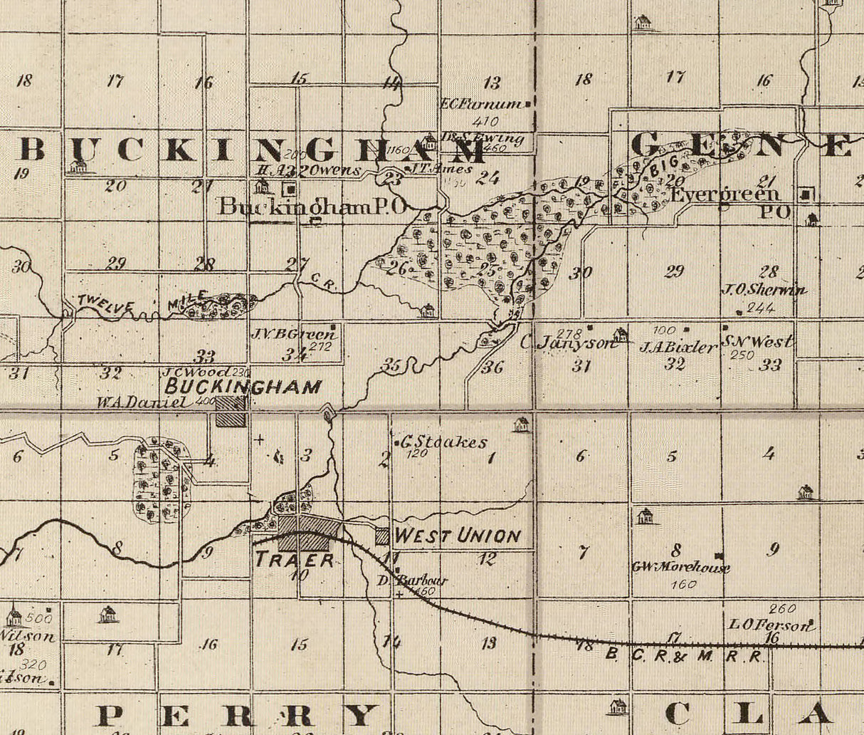 1875 Map of Tama County Iowa