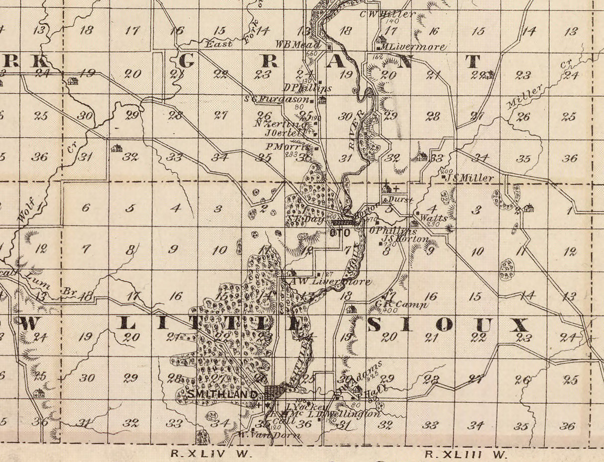 1875 Map of Woodbury County Iowa