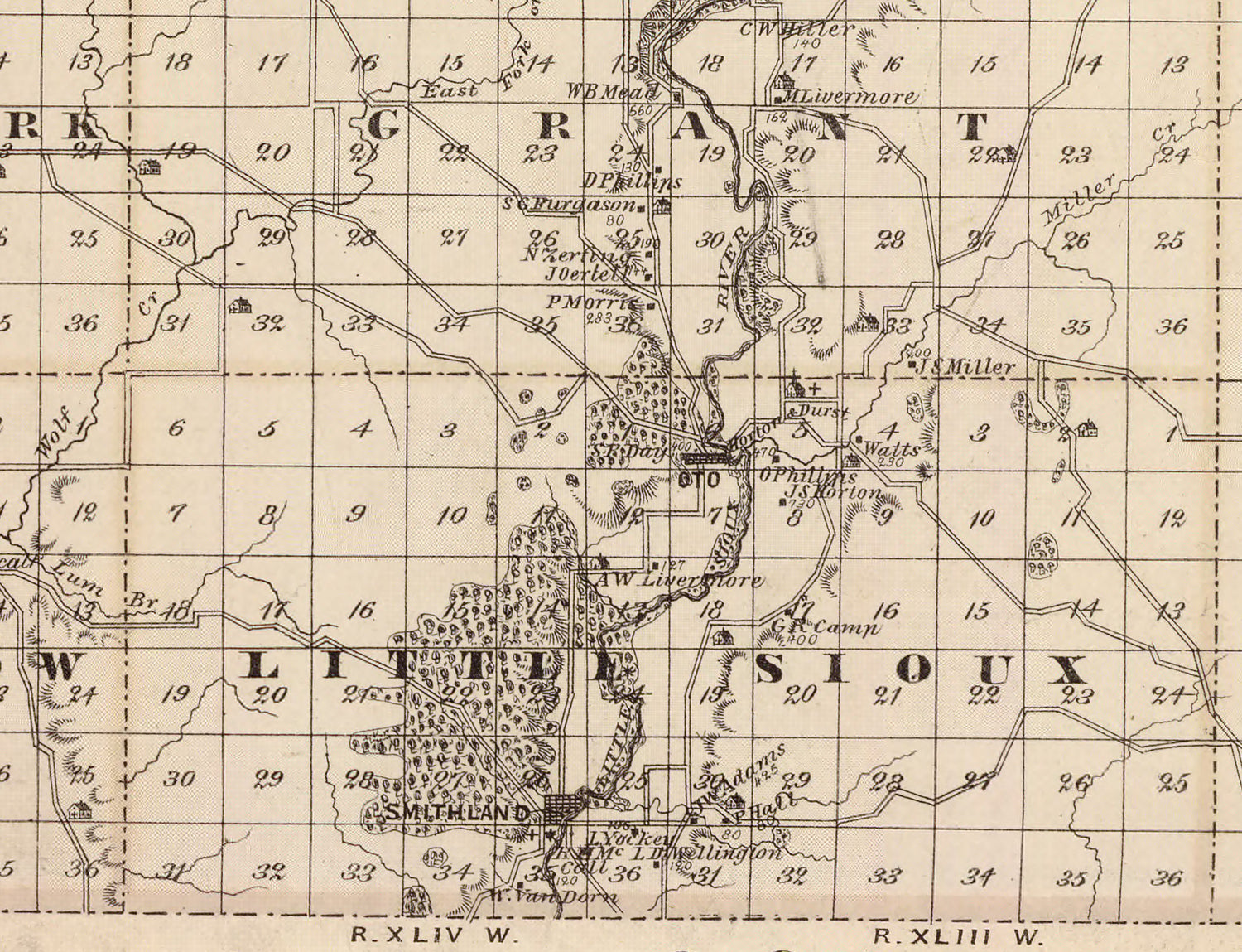 1875 Map of Woodbury County Iowa