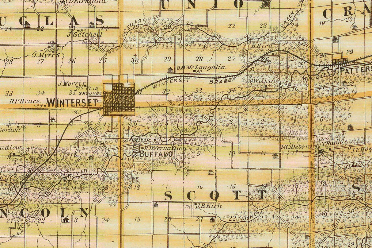 1875 Map of Madison County Iowa