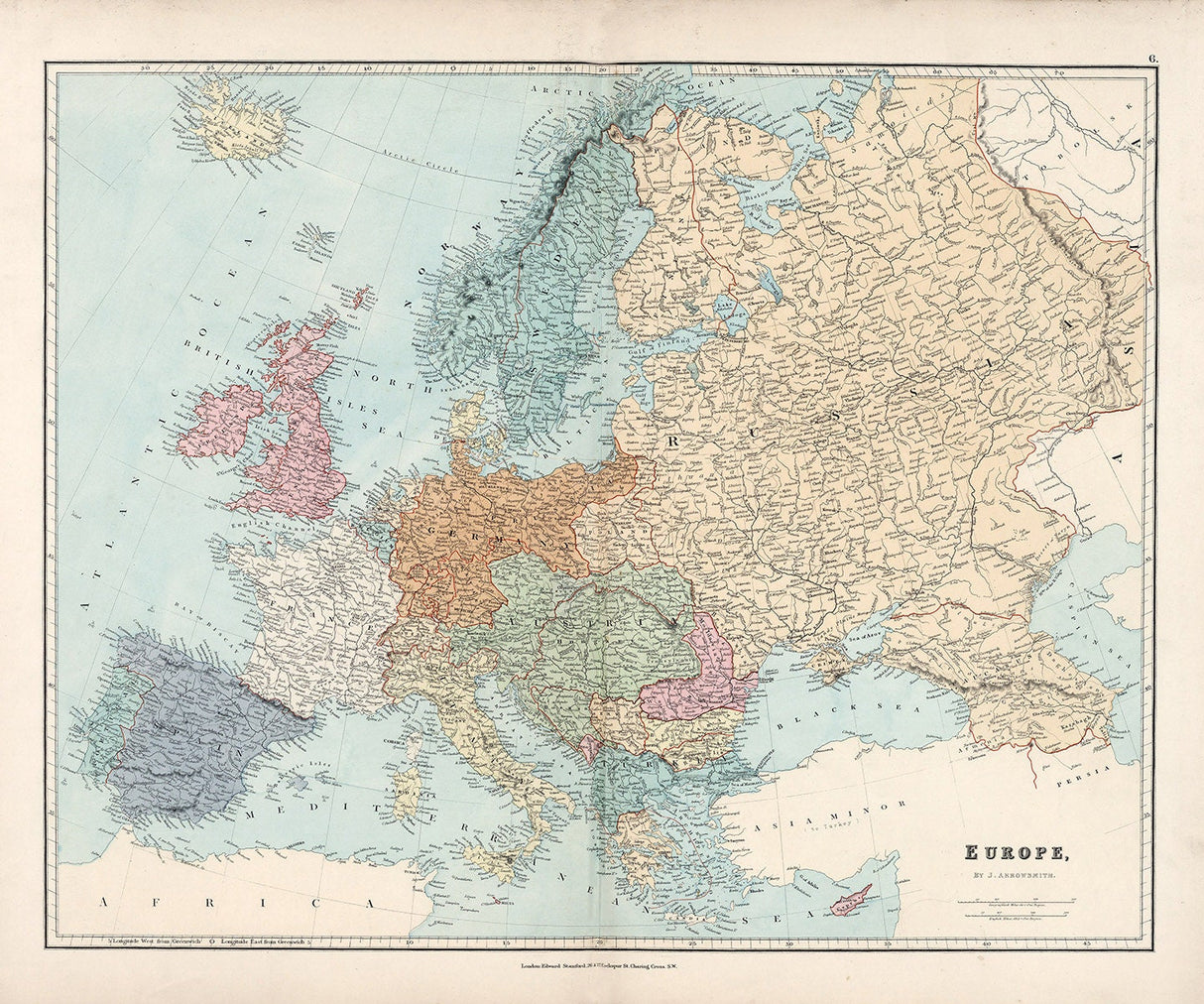 1887 Map of Europe
