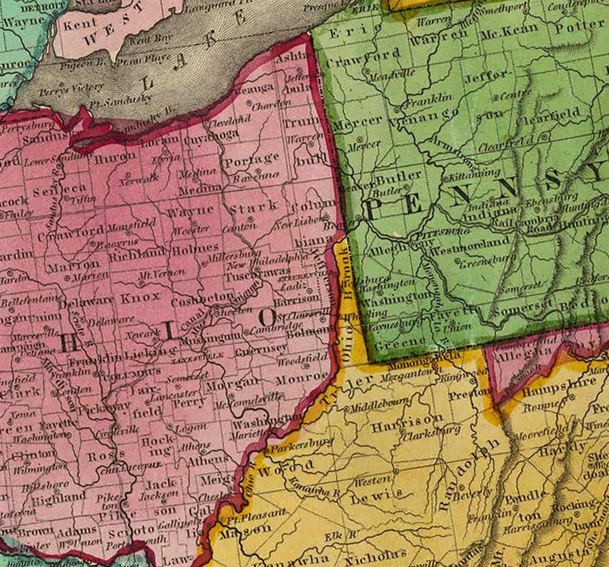 1835 Map of The United States America