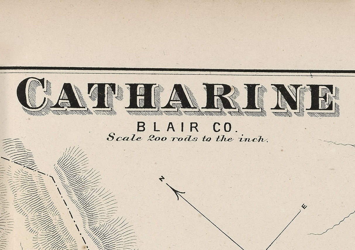 1873 Map of Catharine Township Blair County Pennsylvania