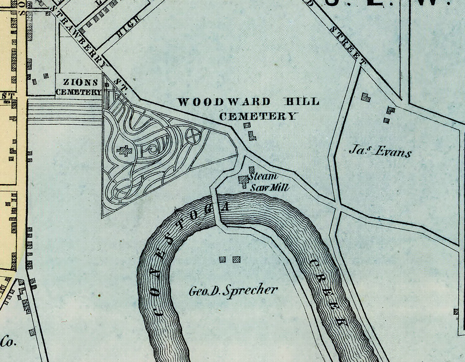 1864 Map of Lancaster Lancaster County Pennsylvania