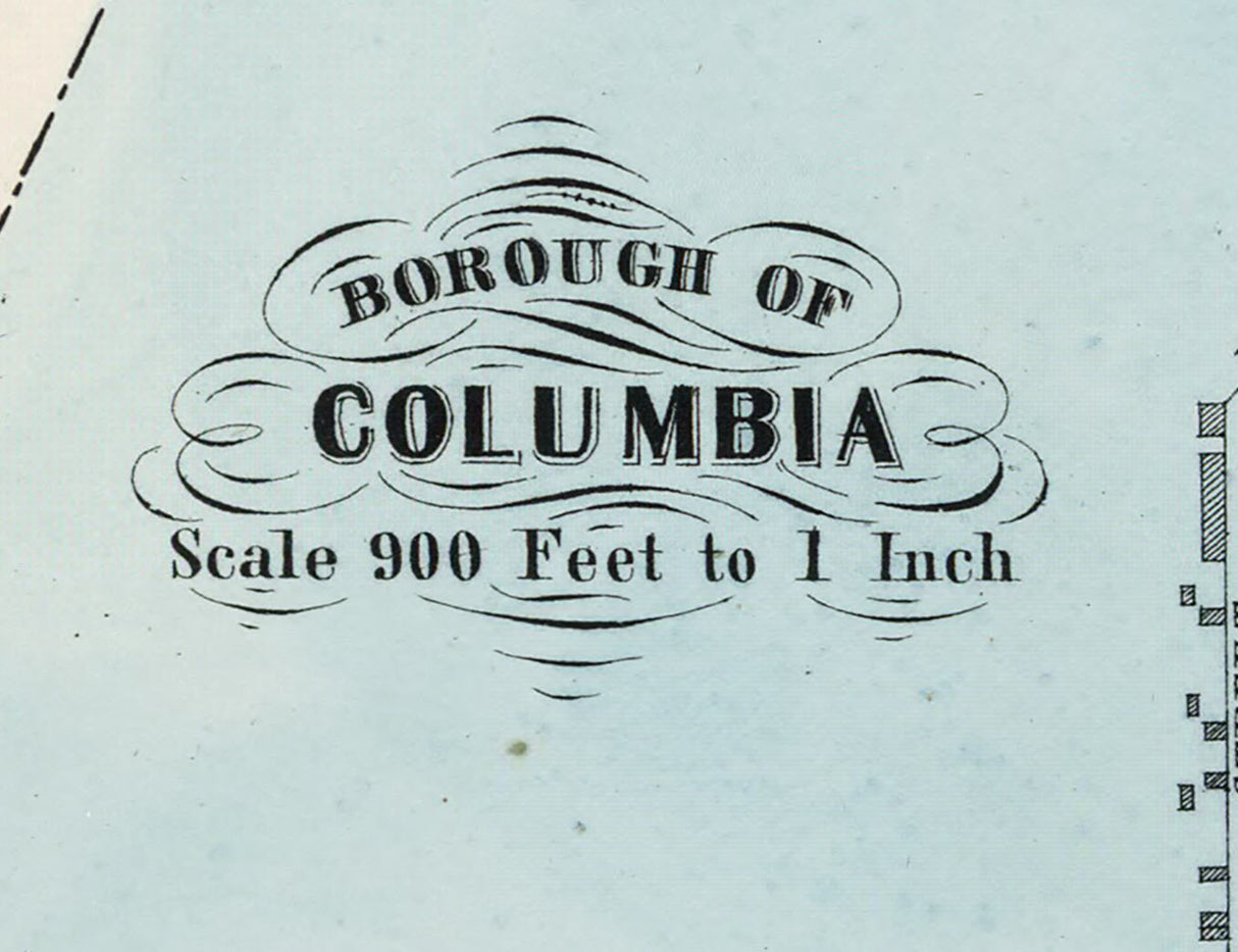 1864 Town Map of Washington Lancaster County Pennsylvania Columbia
