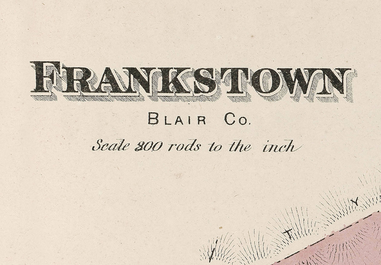 1873 Map of Frankstown Township Blair County Pennsylvania