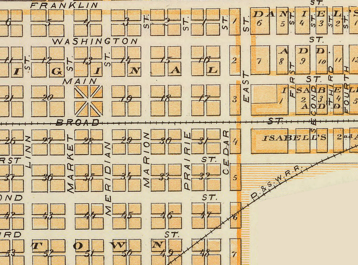1875 Map of Marion Linn County Iowa