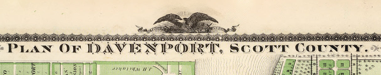 1875 Map of Davenport Scott County Iowa