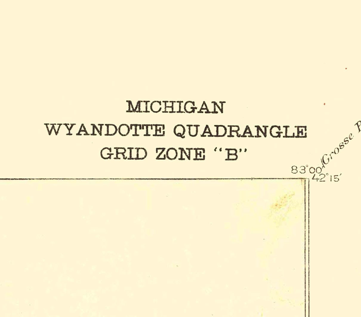 1929 Topo Map of Wyandotte Michigan Detroit River