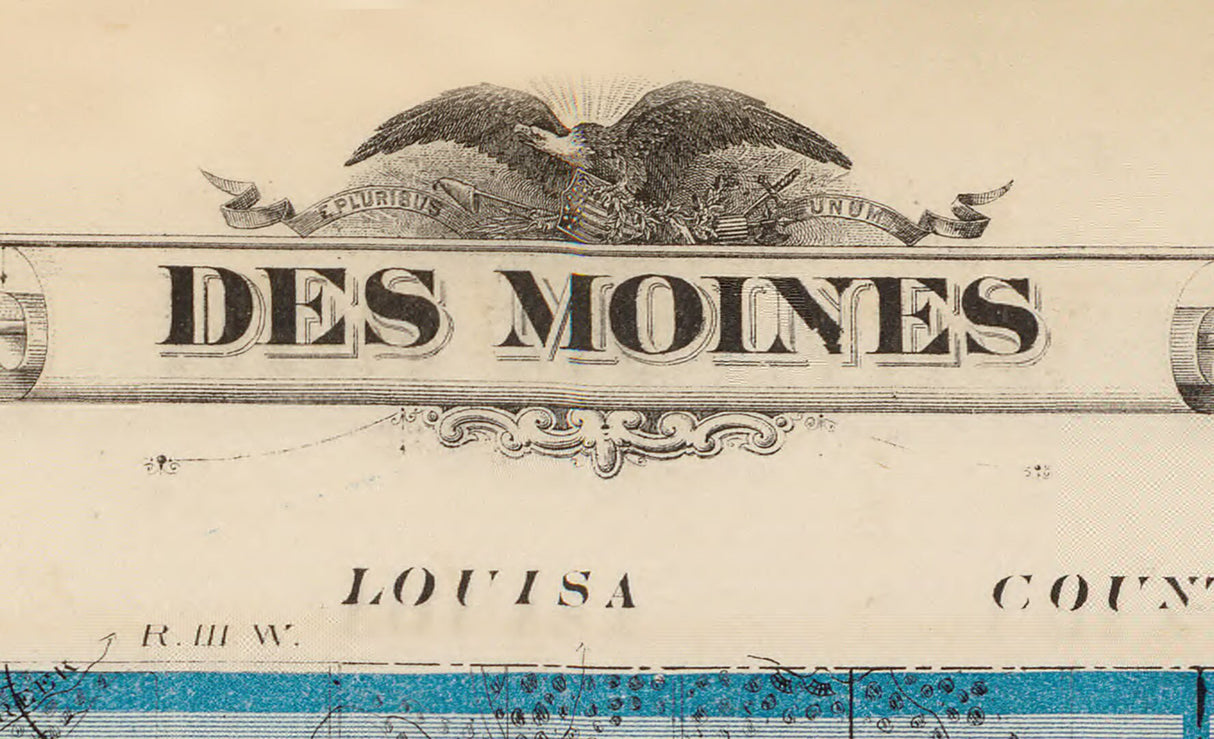 1875 Map of Des Moines County Iowa