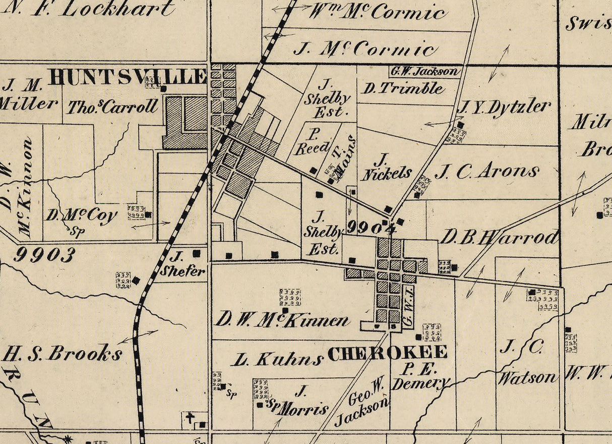 1875 Map of McArthur Township Logan County Ohio