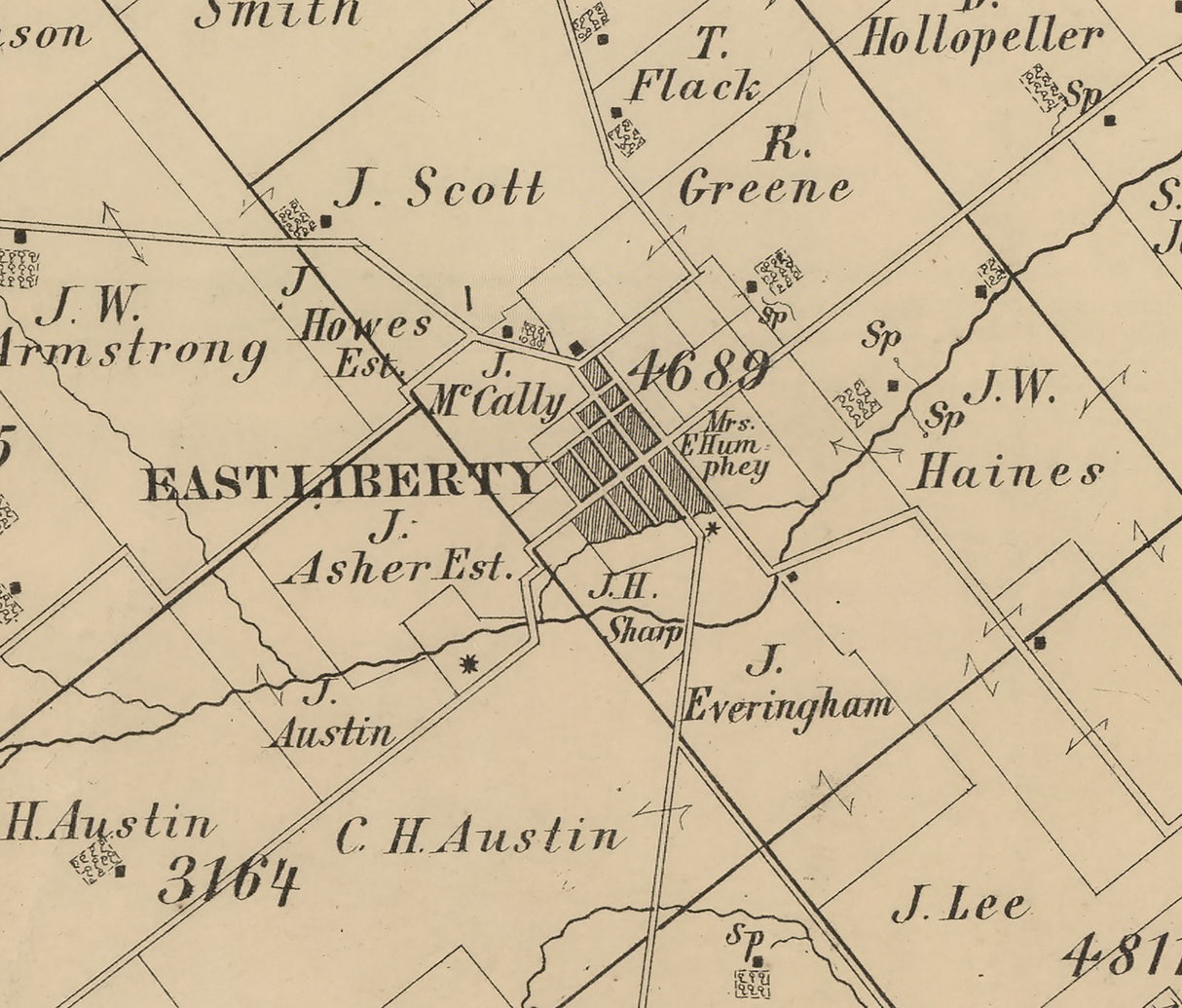 1875 Map of Perry Township Logan County Ohio