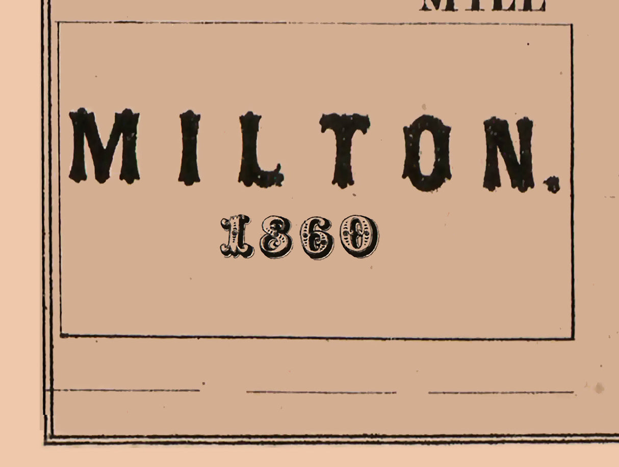 1860 Map of Milton Pike County Illinois
