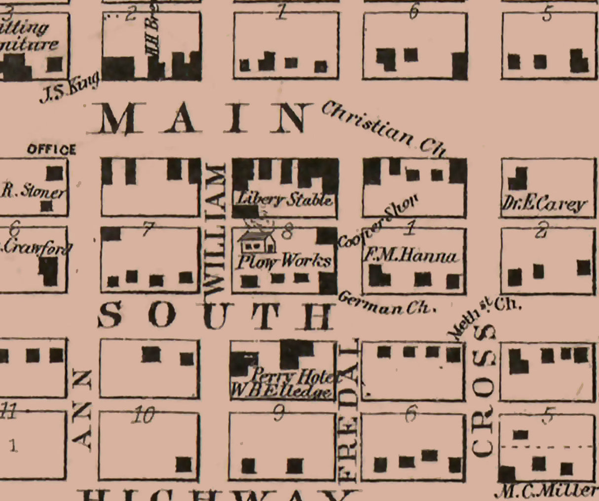 1860 Map of Perry Pike County Illinois