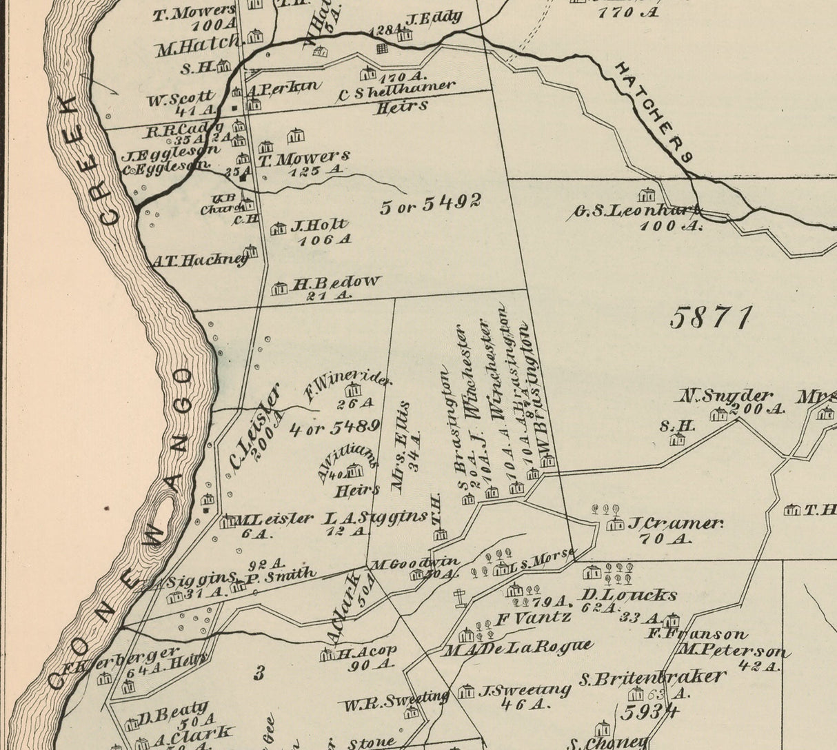 1878 Map of Glade Township Warren County Pennsylvania
