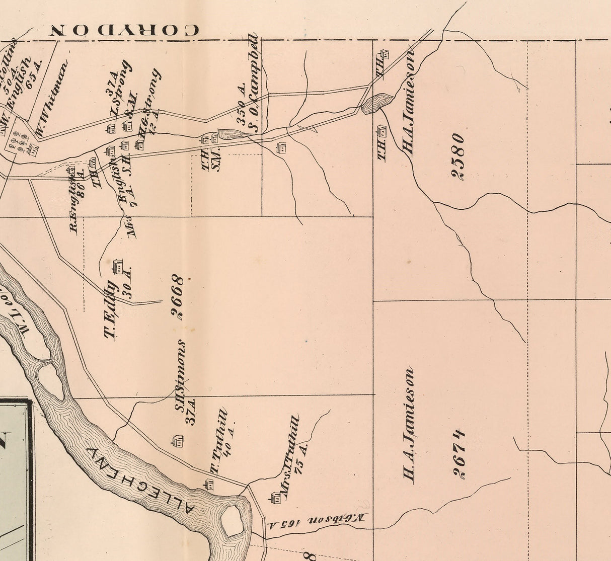 1878 Map of Kinzua and Corydon Township Warren County Pa