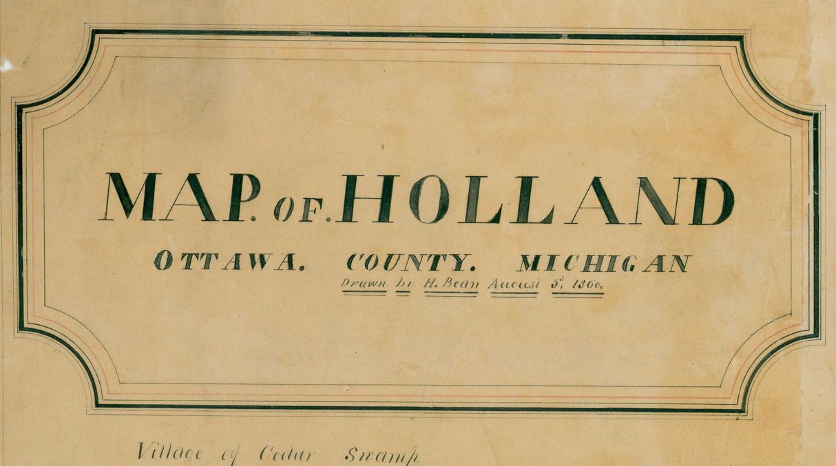 1860 Map of Holland Ottawa County Michigan