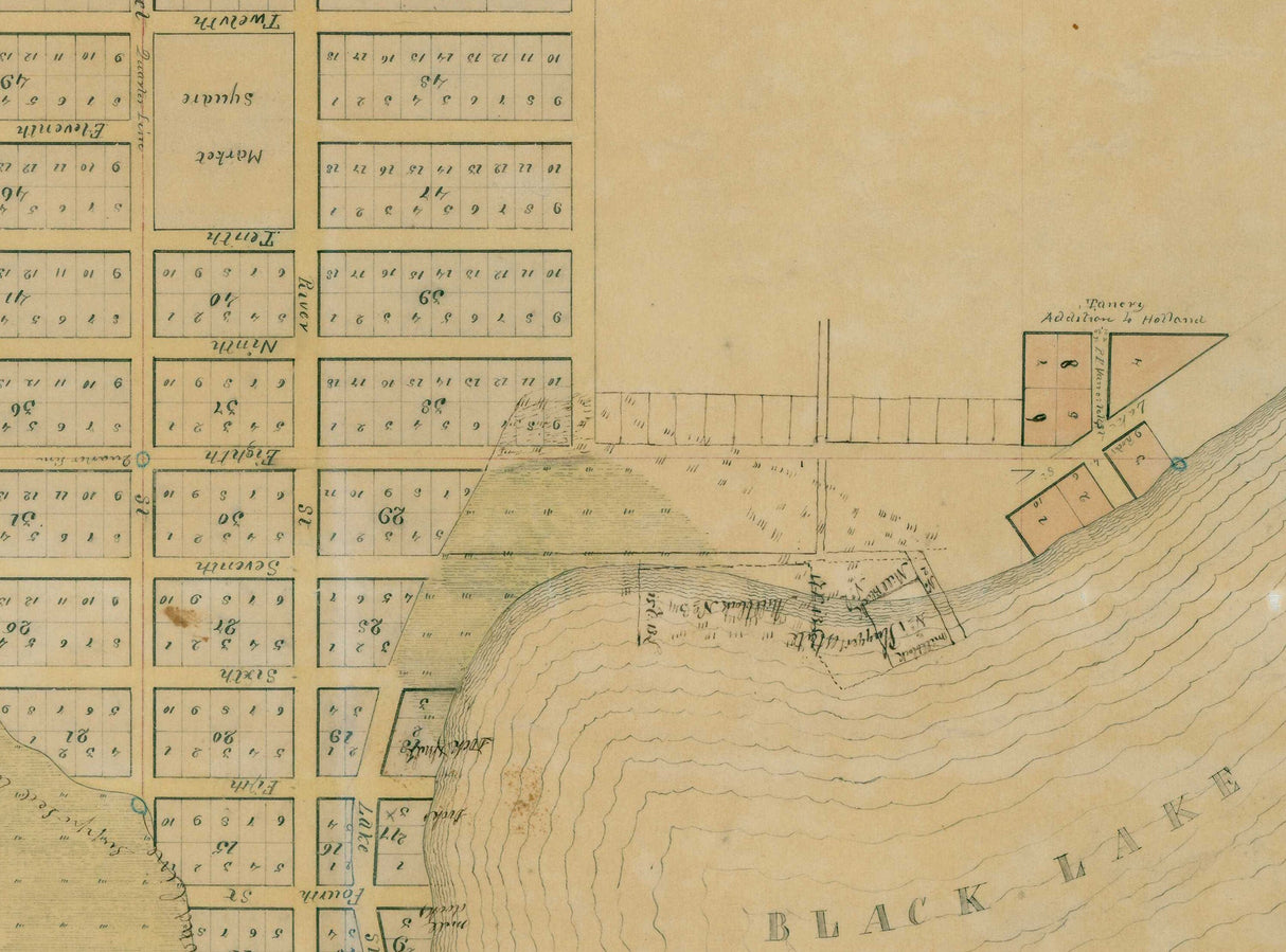 1860 Map of Holland Ottawa County Michigan