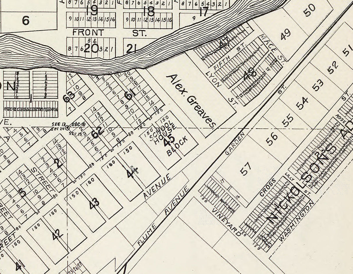 1891 Map of Madera Fresno County California
