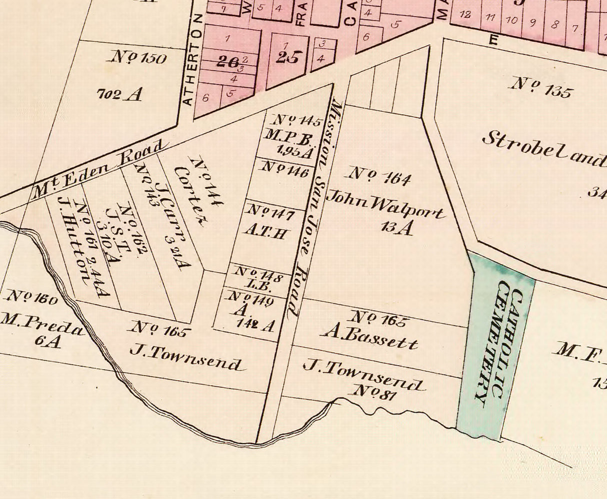 1878 Map of Haywards Alameda County California