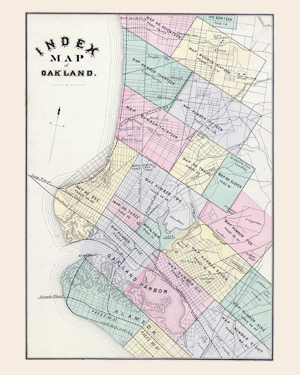 1878 Map of Oakland Alameda County California