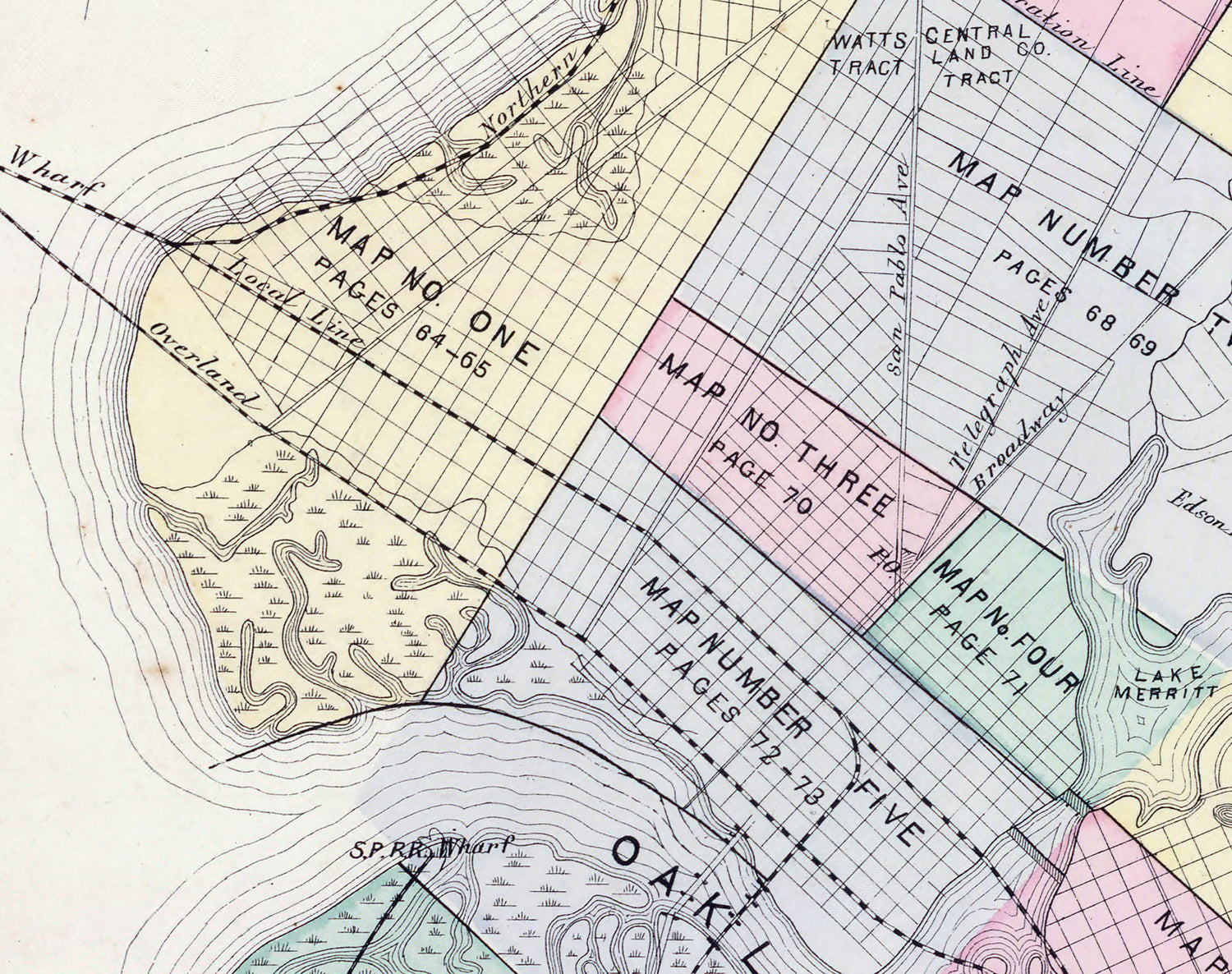 1878 Map of Oakland Alameda County California